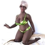 Mion, 138 cm TPE-Sexpuppe, Hautfarbe Schwarz, konfigurierbar