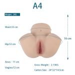 A4 TPE Natürliche Hautfarbe Gesäß mit vaginalen und analen Fähigkeiten