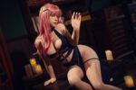 Gervin, 164 cm Cosplay Silikon-Sexpuppe mit beweglichem ROS-Kiefer, konfigurierbar