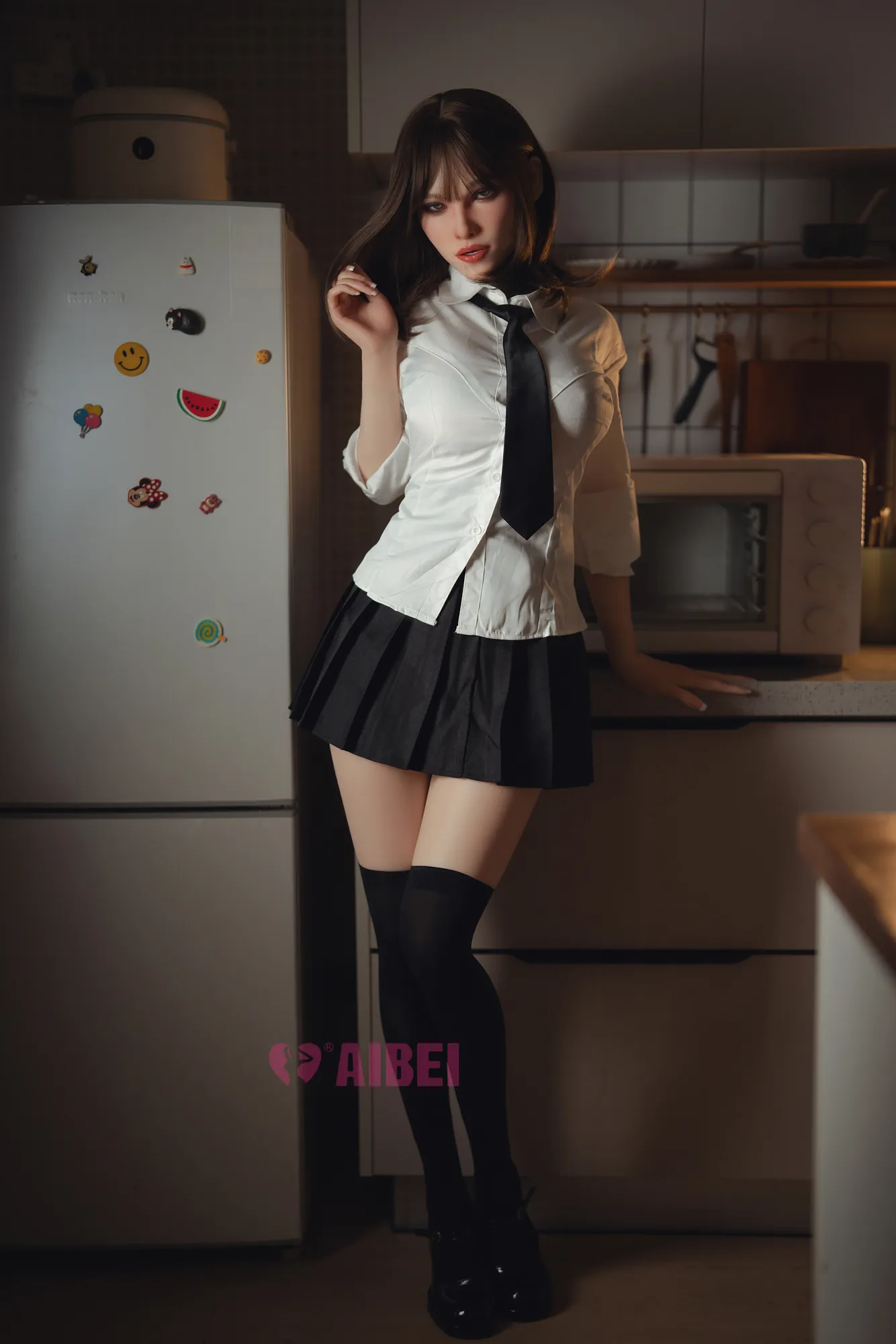 Ninon, 158 cm AiBei Silikon-Sexpuppe mit beweglichem ROS-Kiefer, konfigurierbar