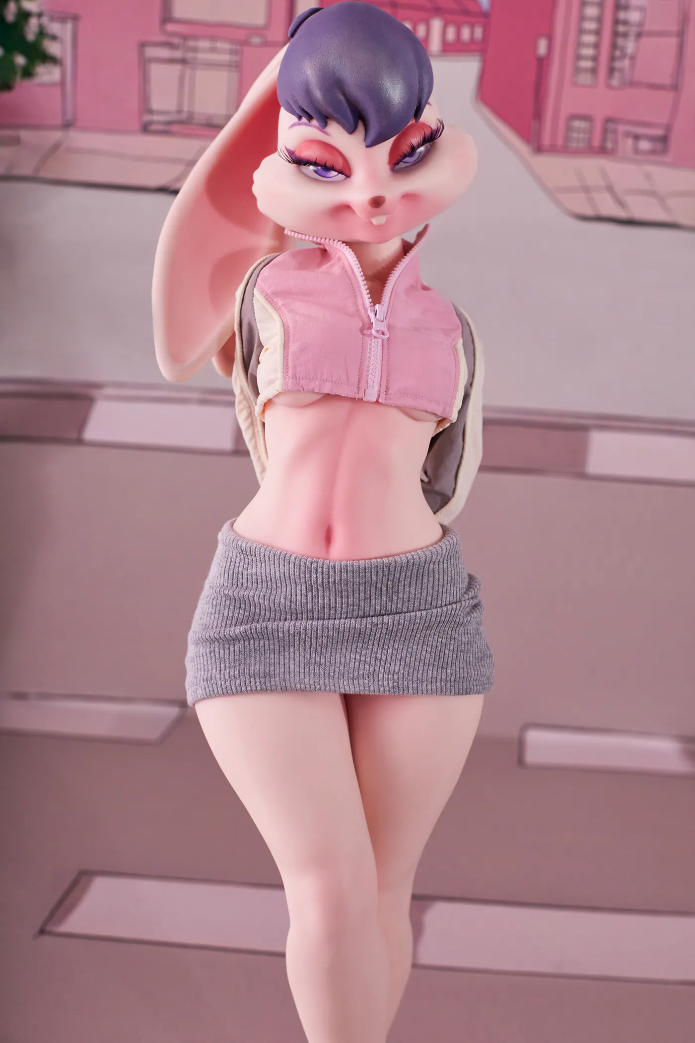 Mila noire Si70 MK, Anime Silikon-Sexpuppe, Hautfarbe Schwarz, konfigurierbar