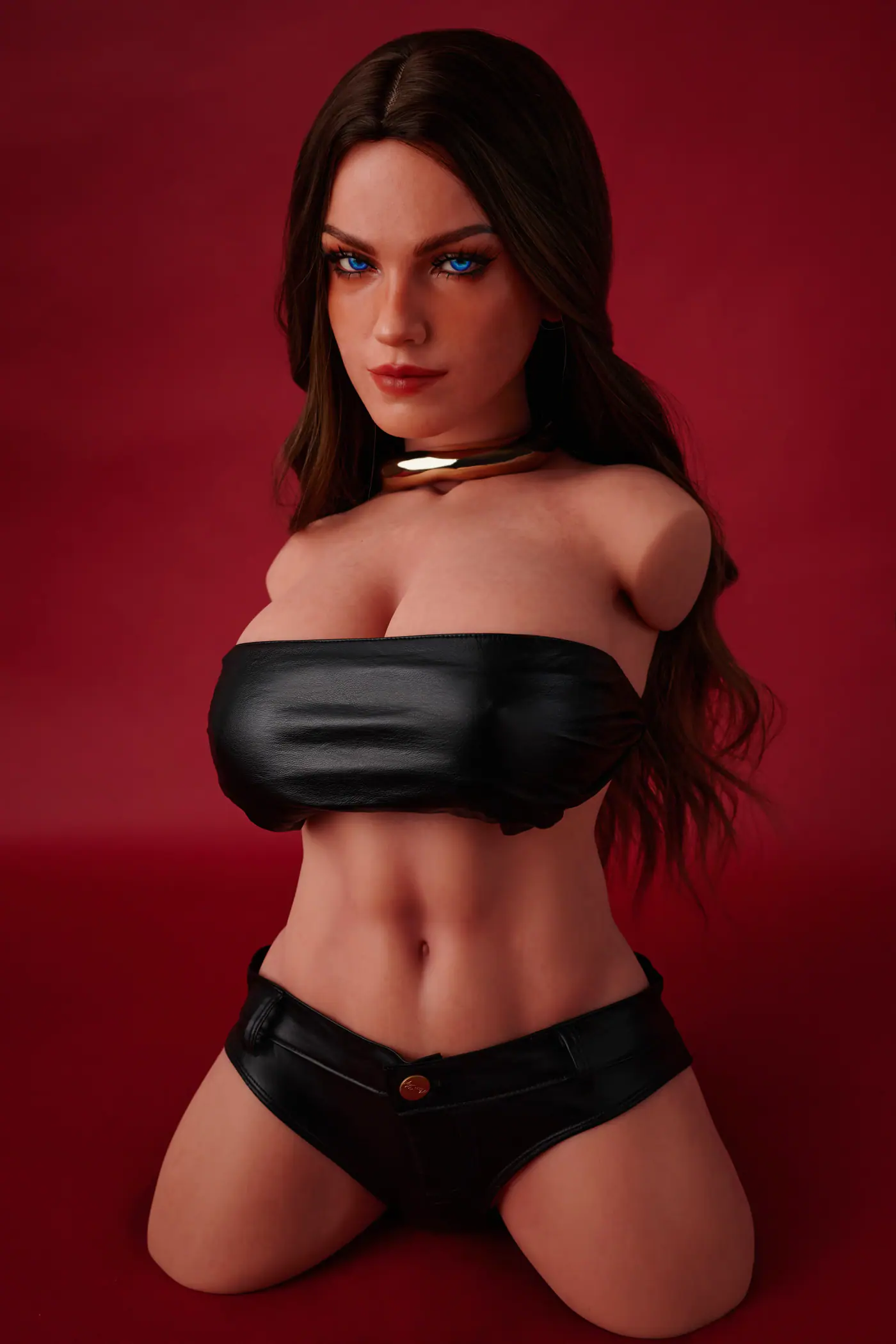 Emma noir, 663 cm Silikon-Sexpuppe, Hautfarbe Schwarz